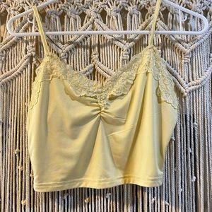 Yellow lounge lingerie crop top